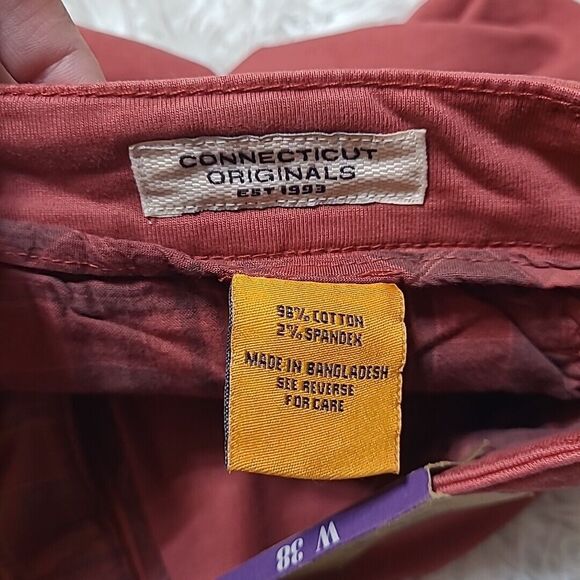 Tailor Vintage 24/7 Smart Chino Shorts Mens 38 Red Comfort MSRP $88 Flaw - Picture 9 of 13